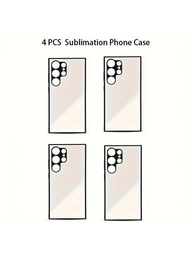 4 قطع من أغلفة الهاتف الفارغة السوداء للتصعيد الحراري لجهاز Galaxy S21 Plus 5G، أغلفة واقية للهواتف المحمولة من مادتي TPU وPC - Image 1